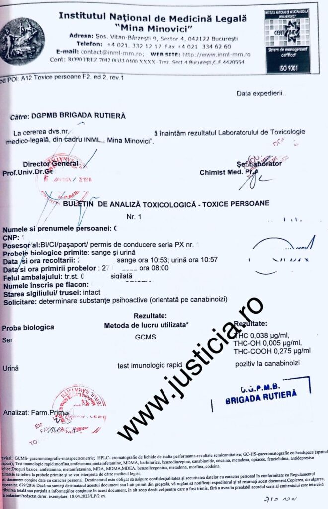 conducere sub influenta substanțelor psihoactive 