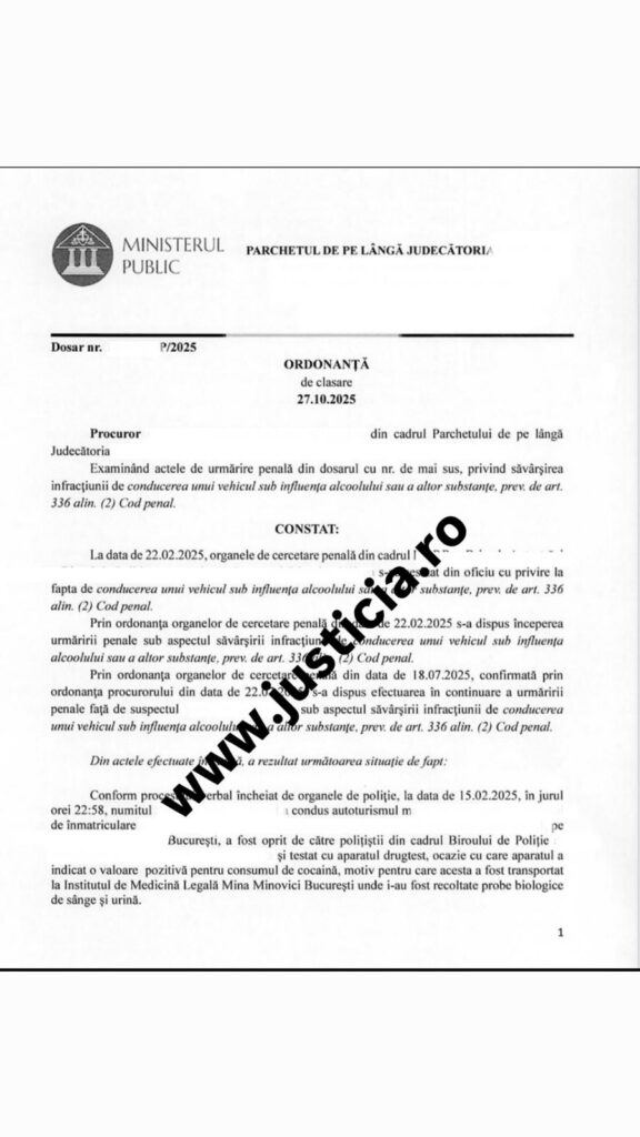 clasare conducere sub influența drogurilor