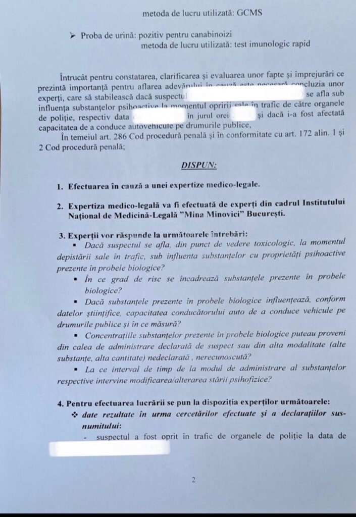 contestare expertiza droguri la volan